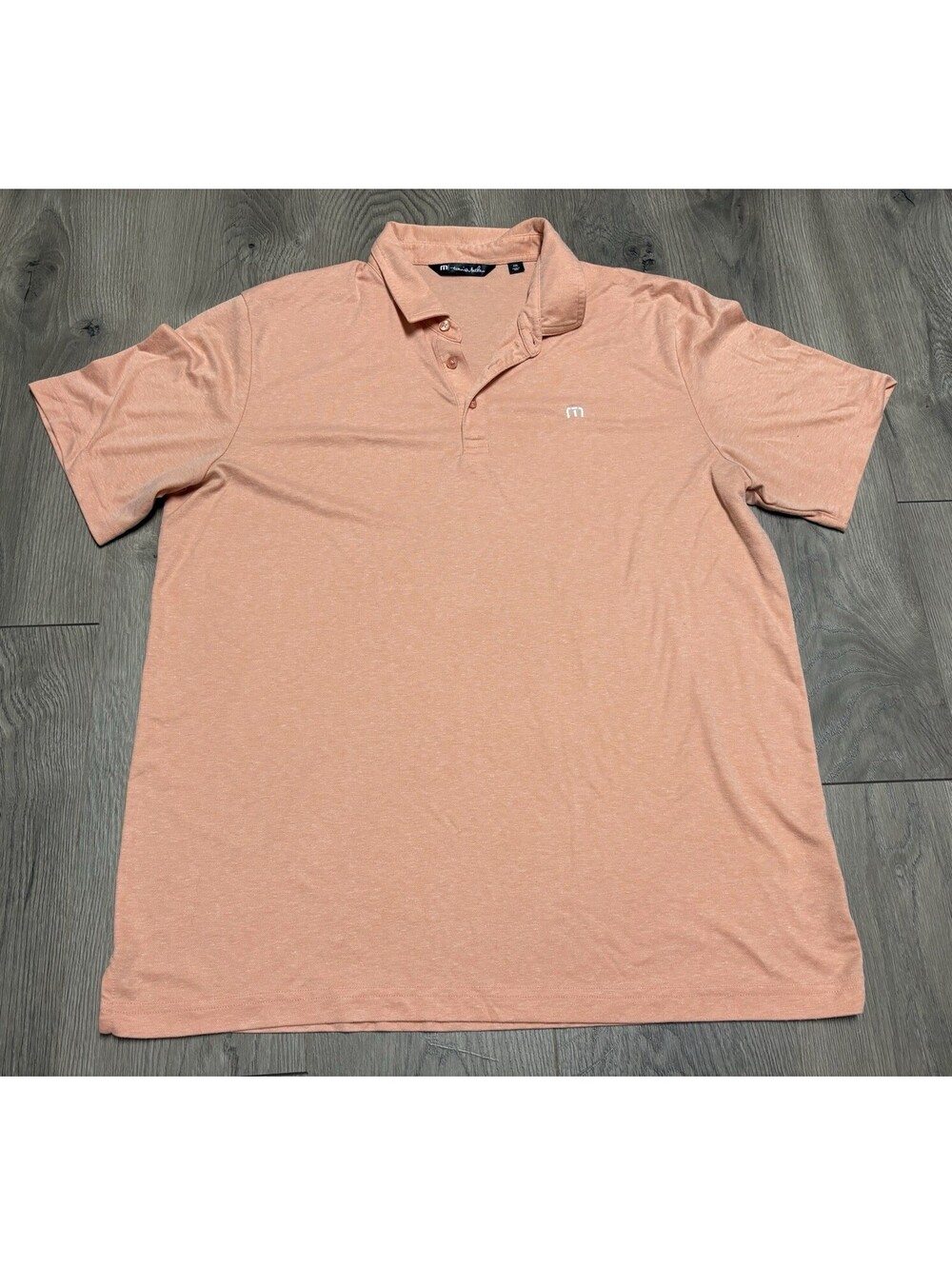 Travis Mathew Golf Polo Shirt Mens 2XL Orange Pima Cotton Blend